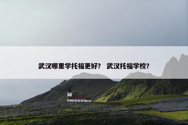武汉哪里学托福更好？ 武汉托福学校？