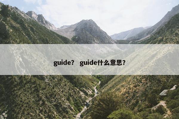 guide？ guide什么意思？