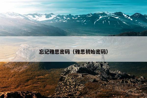 忘记雅思密码（雅思初始密码）