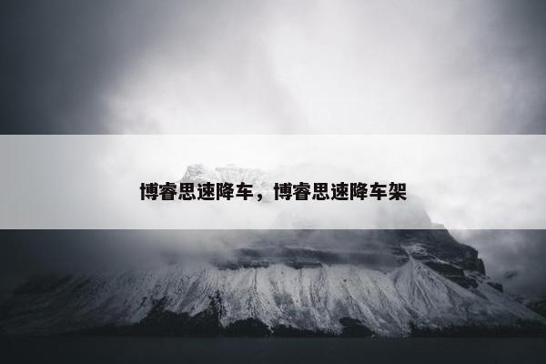 博睿思速降车，博睿思速降车架