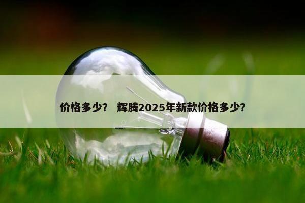价格多少？ 辉腾2025年新款价格多少？