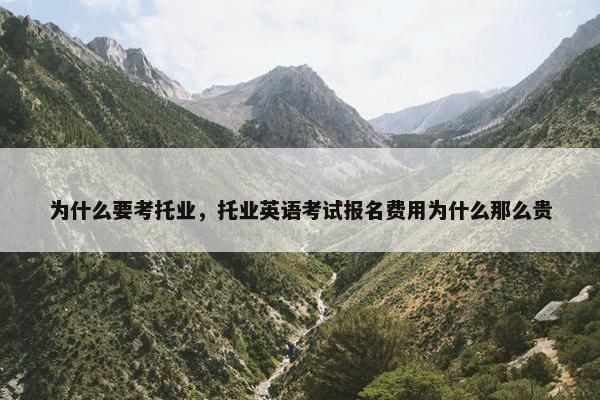 为什么要考托业，托业英语考试报名费用为什么那么贵