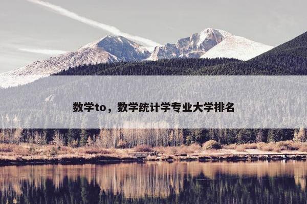 数学to，数学统计学专业大学排名