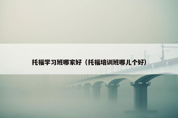 托福学习班哪家好（托福培训班哪儿个好）