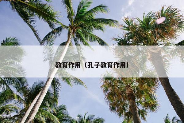 教育作用（孔子教育作用）