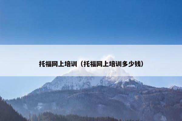 托福网上培训（托福网上培训多少钱）