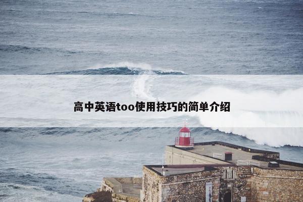 高中英语too使用技巧的简单介绍