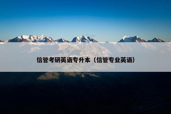 信管考研英语专升本（信管专业英语）