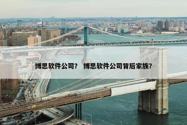 博思软件公司？ 博思软件公司背后家族？