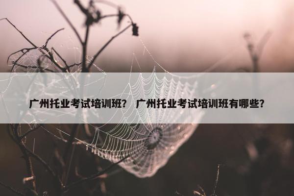 广州托业考试培训班？ 广州托业考试培训班有哪些？