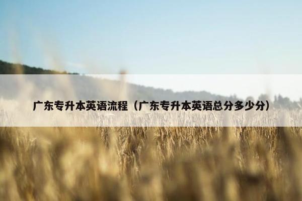 广东专升本英语流程（广东专升本英语总分多少分）