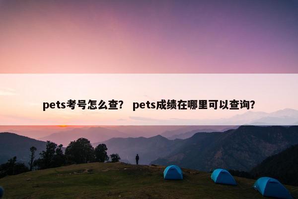 pets考号怎么查？ pets成绩在哪里可以查询？