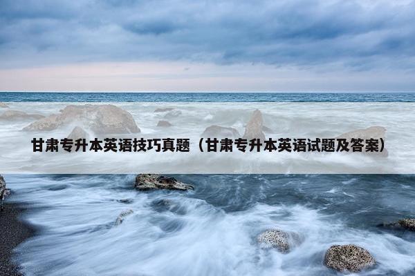 甘肃专升本英语技巧真题（甘肃专升本英语试题及答案）