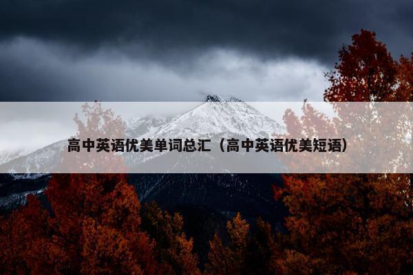高中英语优美单词总汇（高中英语优美短语）