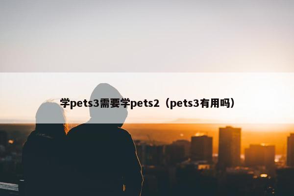 学pets3需要学pets2（pets3有用吗）