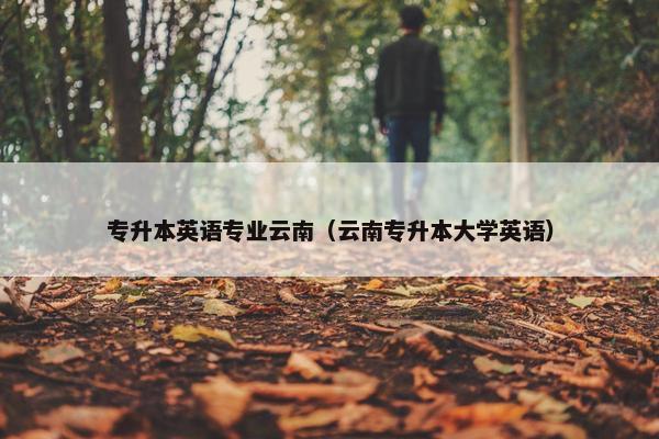 专升本英语专业云南（云南专升本大学英语）