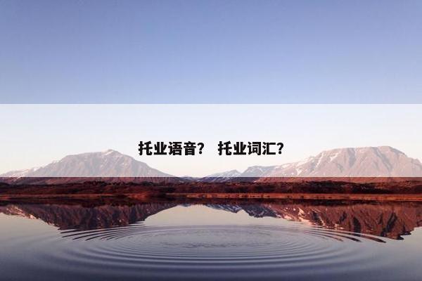 托业语音？ 托业词汇？