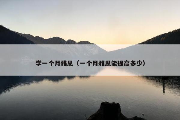 学一个月雅思（一个月雅思能提高多少）