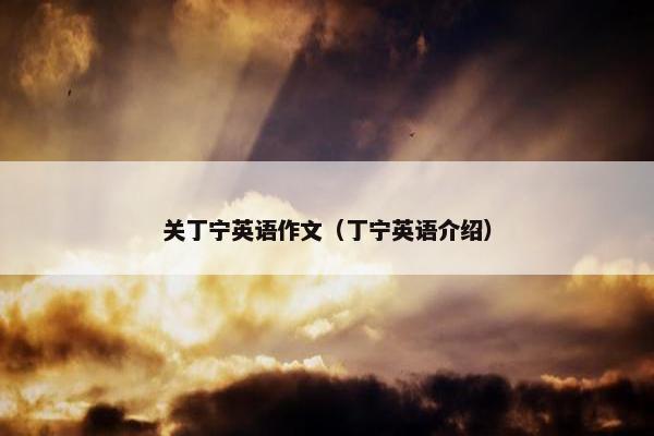 关丁宁英语作文（丁宁英语介绍）