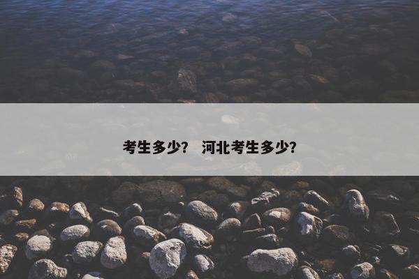 考生多少？ 河北考生多少？