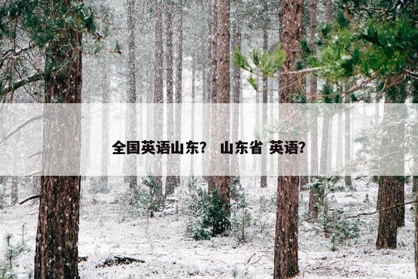 全国英语山东？ 山东省 英语？