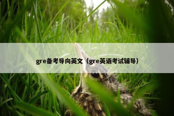 gre备考导向英文（gre英语考试辅导）