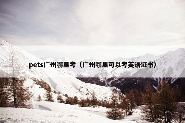 pets广州哪里考（广州哪里可以考英语证书）