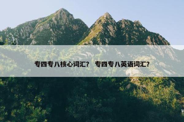 专四专八核心词汇？ 专四专八英语词汇？