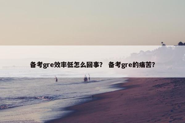 备考gre效率低怎么回事？ 备考gre的痛苦？
