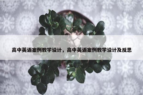 高中英语案例教学设计，高中英语案例教学设计及反思