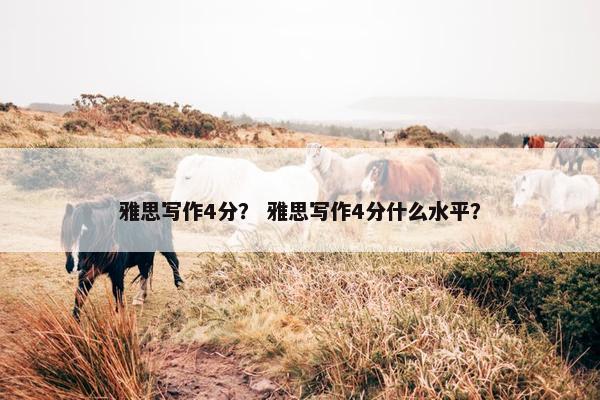 雅思写作4分？ 雅思写作4分什么水平？