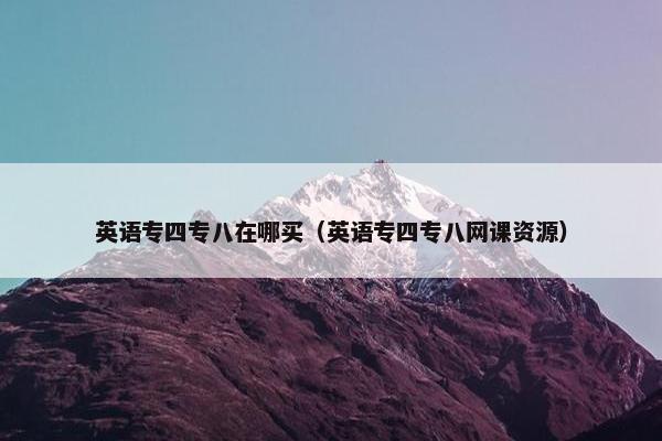 英语专四专八在哪买（英语专四专八网课资源）