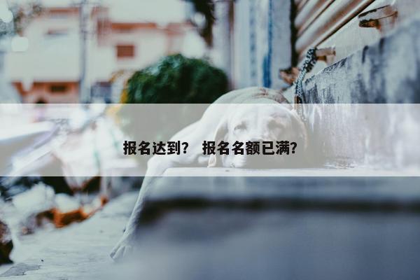 报名达到？ 报名名额已满？