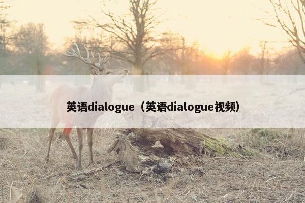 英语dialogue（英语dialogue视频）