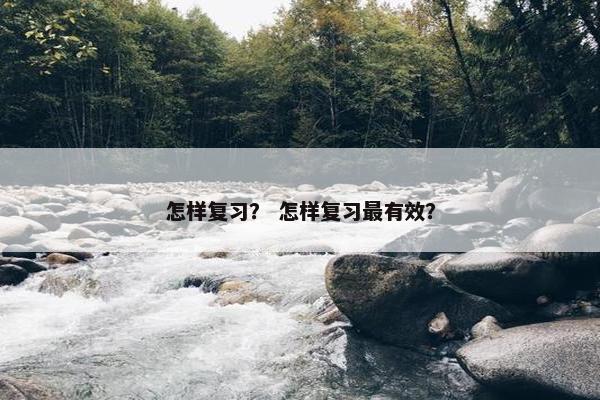 怎样复习？ 怎样复习最有效？