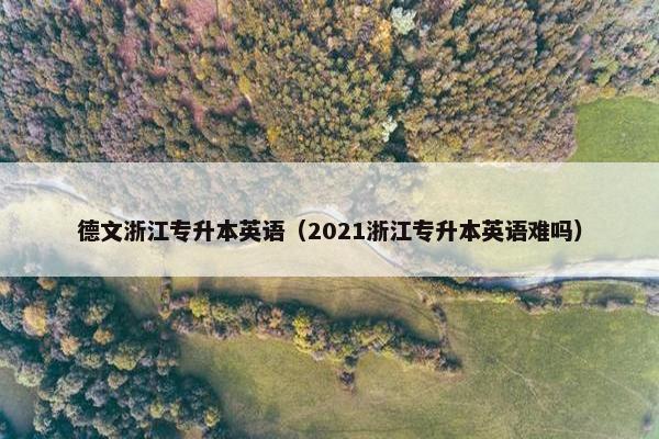 德文浙江专升本英语（2021浙江专升本英语难吗）