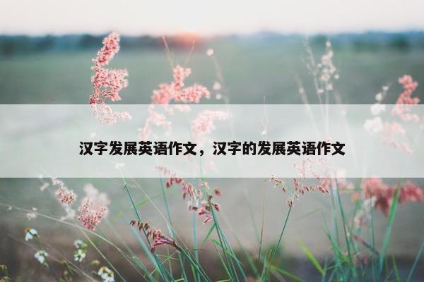 汉字发展英语作文，汉字的发展英语作文