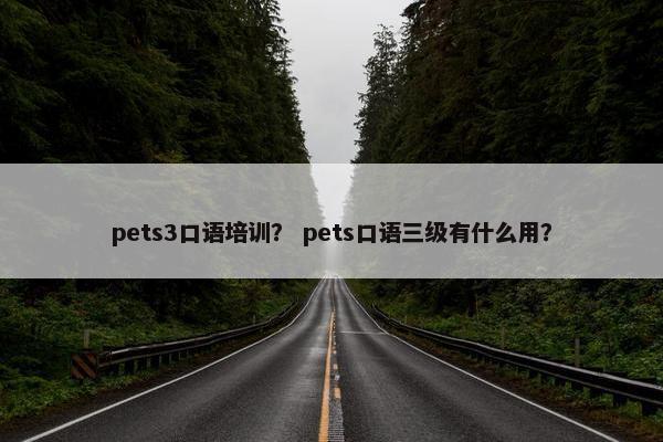 pets3口语培训？ pets口语三级有什么用？