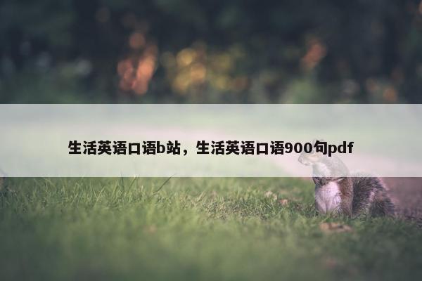 生活英语口语b站，生活英语口语900句pdf