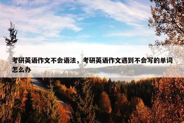 考研英语作文不会语法，考研英语作文遇到不会写的单词怎么办
