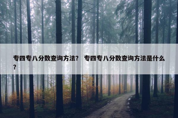 专四专八分数查询方法？ 专四专八分数查询方法是什么？
