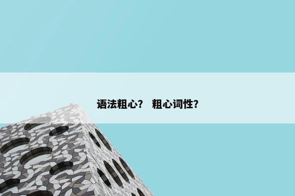 语法粗心？ 粗心词性？