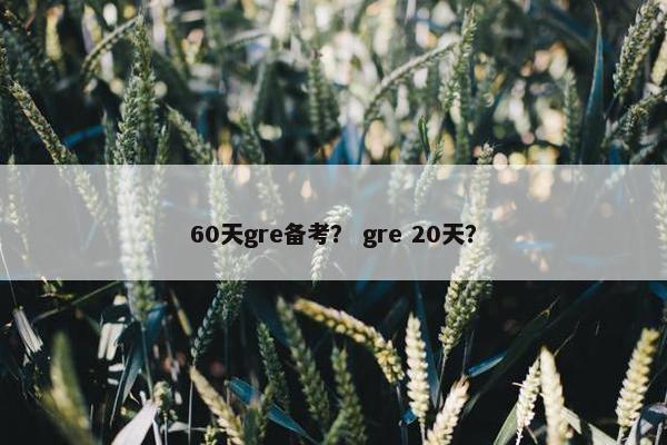 60天gre备考？ gre 20天？