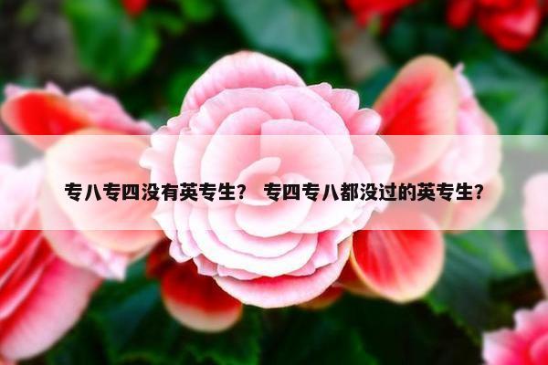 专八专四没有英专生？ 专四专八都没过的英专生？