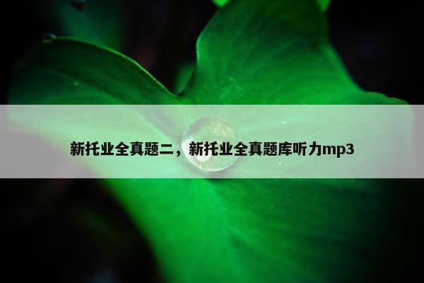 新托业全真题二，新托业全真题库听力mp3