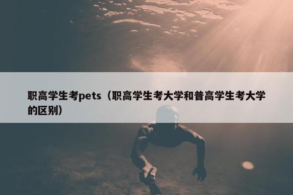 职高学生考pets（职高学生考大学和普高学生考大学的区别）