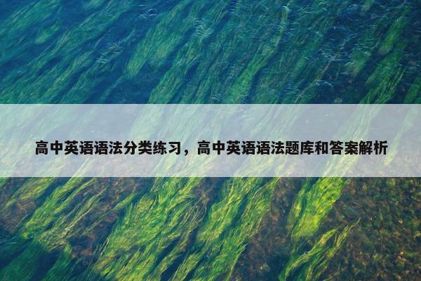 高中英语语法分类练习，高中英语语法题库和答案解析