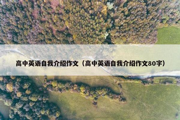 高中英语自我介绍作文（高中英语自我介绍作文80字）