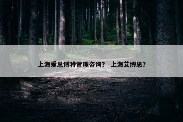 上海爱思博特管理咨询？ 上海艾博思？