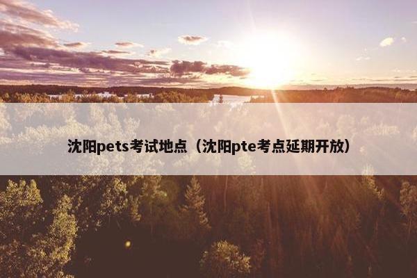 沈阳pets考试地点（沈阳pte考点延期开放）